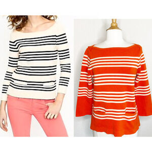 J. Crew Black Label Pocket Orange Cream Sweater